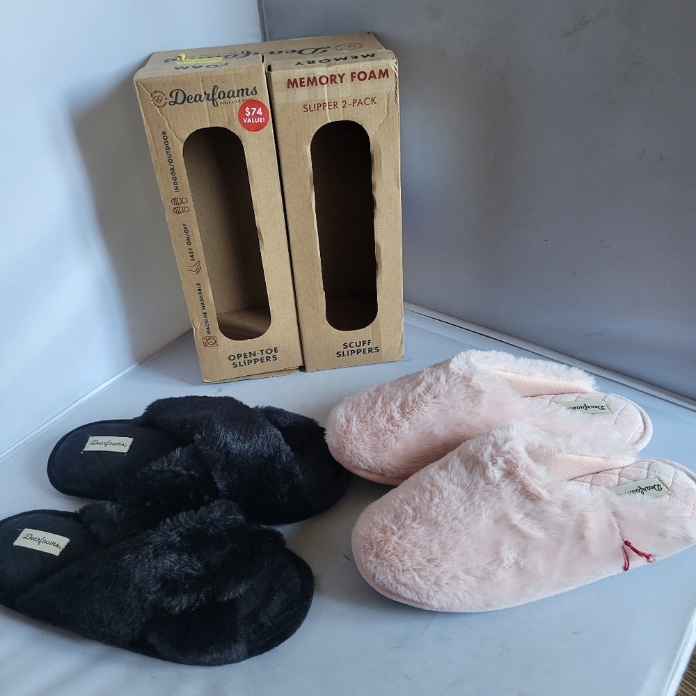 2 Pack Of Memory Foam Slippers For Women XL (11.12)